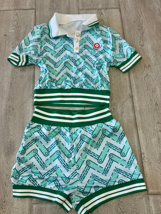 “Chain Reaction” Polo Short Set