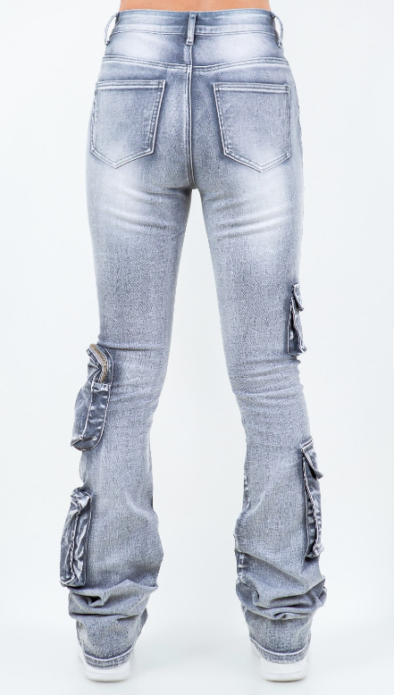 "Quiet Storm" Stacked Jeans