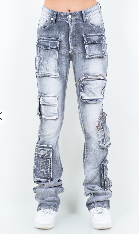 "Quiet Storm" Stacked Jeans