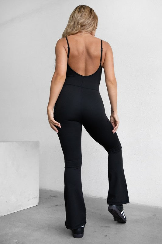 Midnight Sculpt Flare Jumpsuit