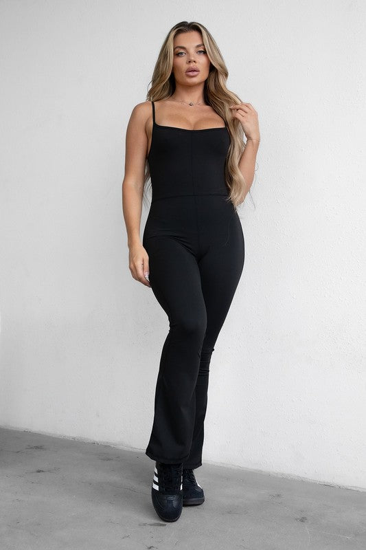 Midnight Sculpt Flare Jumpsuit