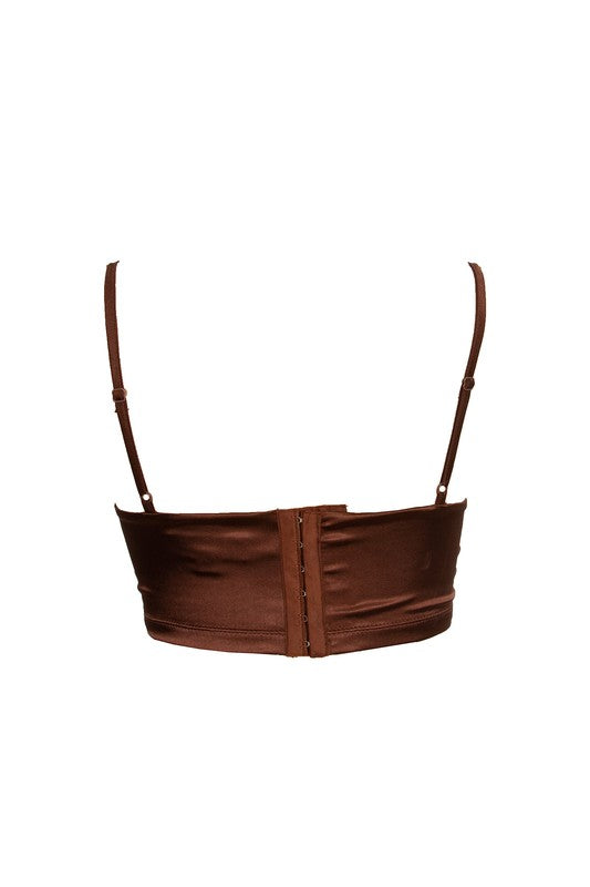 Cocoa Crush Satin Corset Top