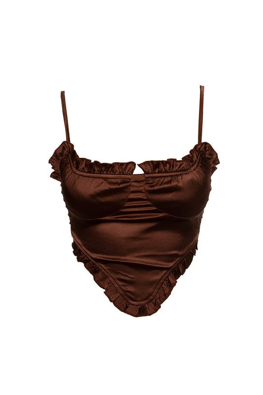 Cocoa Crush Satin Corset Top