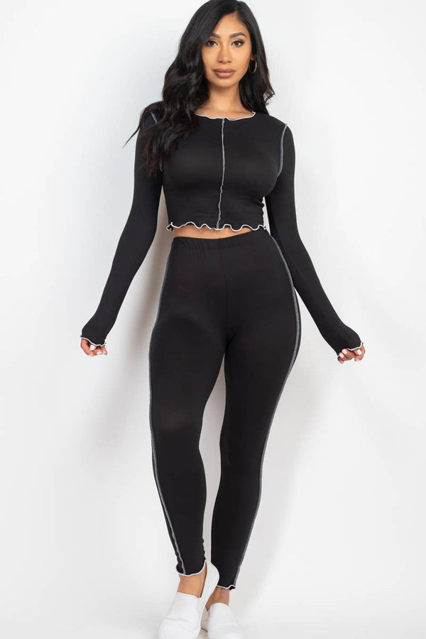 "Hottie" Crop Top & Leggings Set