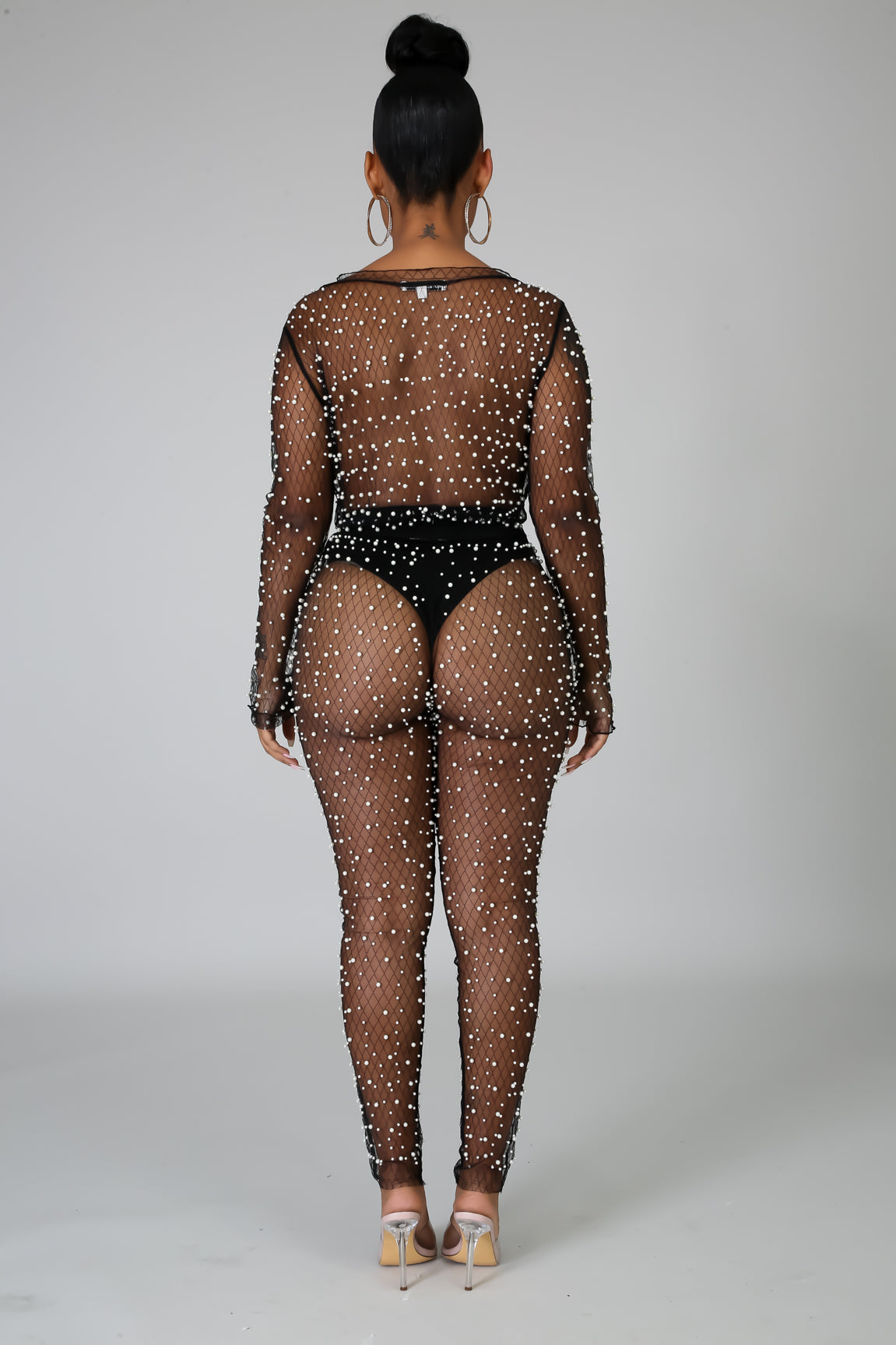 "Clutch Your Pearls" Sheer Pants Set