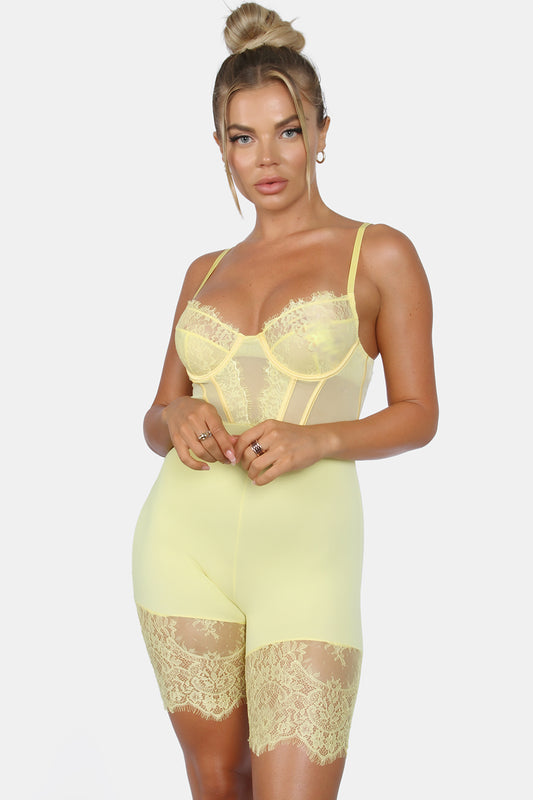 "Baddie Alert" Lace Romper