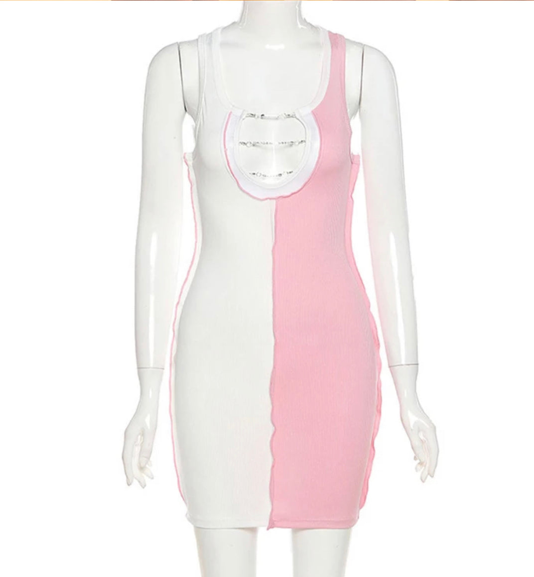 “Half and Half” Mini Dress